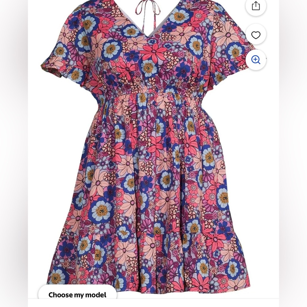 Terra & Sky Floral Dress